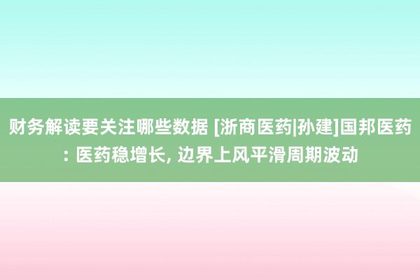 财务解读要关注哪些数据 [浙商医药|孙建]国邦医药: 医药稳增长, 边界上风平滑周期波动