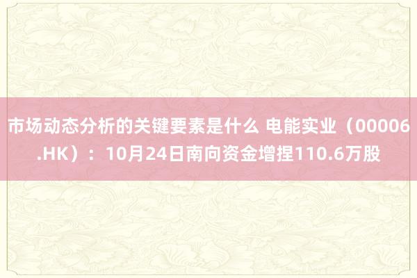 市场动态分析的关键要素是什么 电能实业（00006.HK）：10月24日南向资金增捏110.6万股