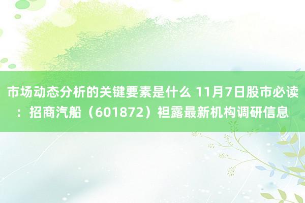 市场动态分析的关键要素是什么 11月7日股市必读：招商汽船（601872）袒露最新机构调研信息