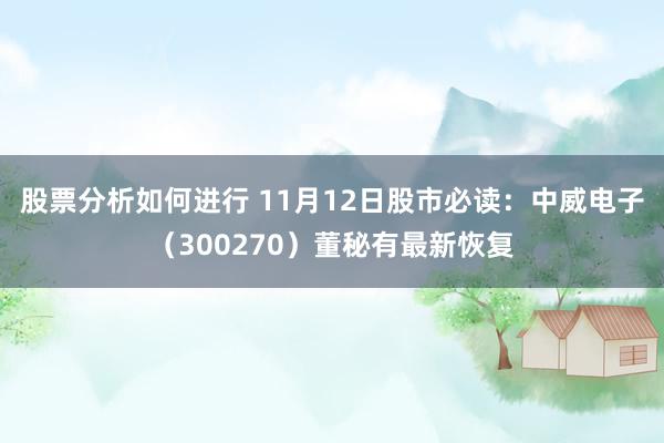 股票分析如何进行 11月12日股市必读：中威电子（300270）董秘有最新恢复