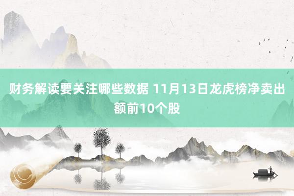 财务解读要关注哪些数据 11月13日龙虎榜净卖出额前10个股