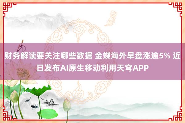 财务解读要关注哪些数据 金蝶海外早盘涨逾5% 近日发布AI原生移动利用天穹APP