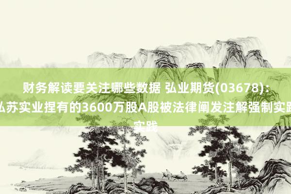 财务解读要关注哪些数据 弘业期货(03678)：弘苏实业捏有的3600万股A股被法律阐发注解强制实践