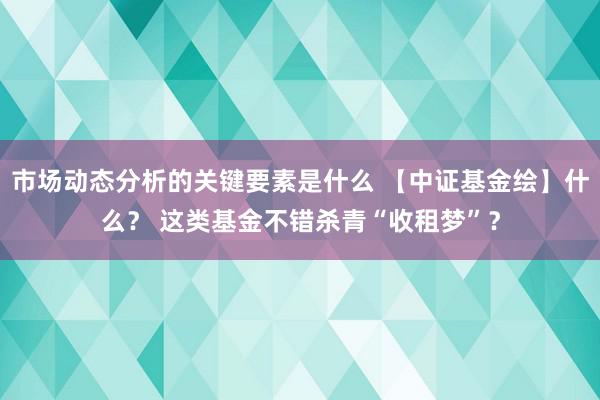 市场动态分析的关键要素是什么 【中证基金绘】什么？ 这类基金不错杀青“收租梦”？