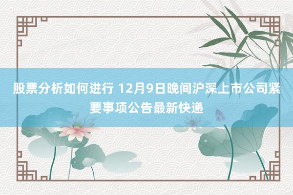 股票分析如何进行 12月9日晚间沪深上市公司紧要事项公告最新快递