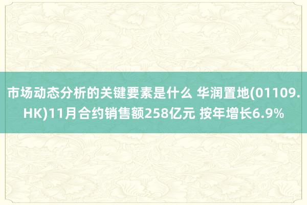 市场动态分析的关键要素是什么 华润置地(01109.HK)11月合约销售额258亿元 按年增长6.9%