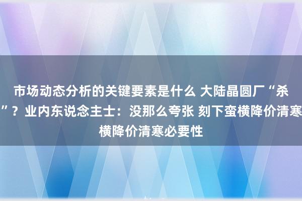 市场动态分析的关键要素是什么 大陆晶圆厂“杀价抢单”？业内东说念主士：没那么夸张 刻下蛮横降价清寒必要性