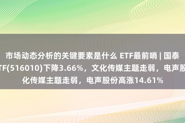 市场动态分析的关键要素是什么 ETF最前哨 | 国泰中证动漫游戏ETF(516010)下降3.66%，文化传媒主题走弱，电声股份高涨14.61%