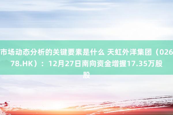 市场动态分析的关键要素是什么 天虹外洋集团（02678.HK）：12月27日南向资金增握17.35万股