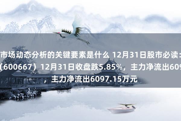 市场动态分析的关键要素是什么 12月31日股市必读：太极实业（600667）12月31日收盘跌5.85%，主力净流出6097.15万元