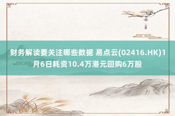 财务解读要关注哪些数据 易点云(02416.HK)1月6日耗资10.4万港元回购6万股