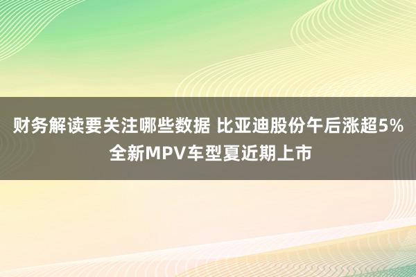 财务解读要关注哪些数据 比亚迪股份午后涨超5% 全新MPV车型夏近期上市