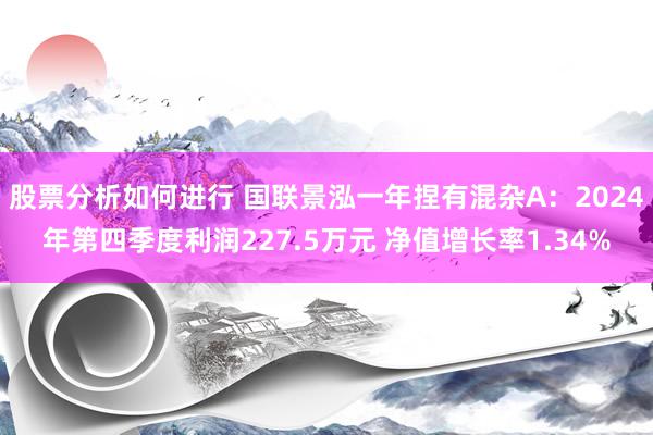 股票分析如何进行 国联景泓一年捏有混杂A：2024年第四季度利润227.5万元 净值增长率1.34%