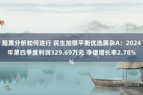 股票分析如何进行 民生加银平衡优选羼杂A：2024年第四季度利润329.69万元 净值增长率2.78%