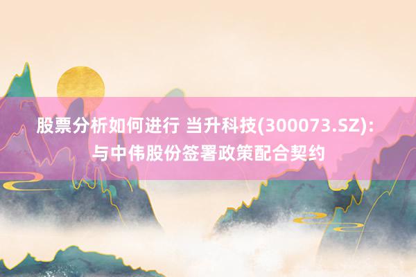 股票分析如何进行 当升科技(300073.SZ): 与中伟股份签署政策配合契约