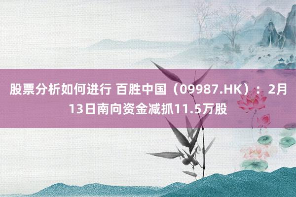 股票分析如何进行 百胜中国（09987.HK）：2月13日南向资金减抓11.5万股