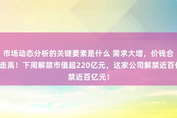 市场动态分析的关键要素是什么 需求大增，价钱合手续走高！下周解禁市值超220亿元，这家公司解禁近百亿元！