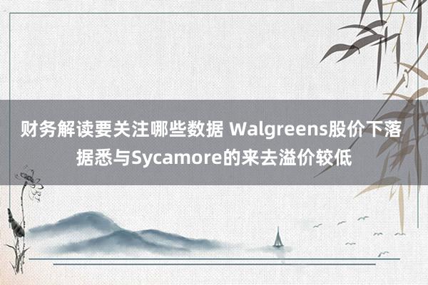 财务解读要关注哪些数据 Walgreens股价下落 据悉与Sycamore的来去溢价较低