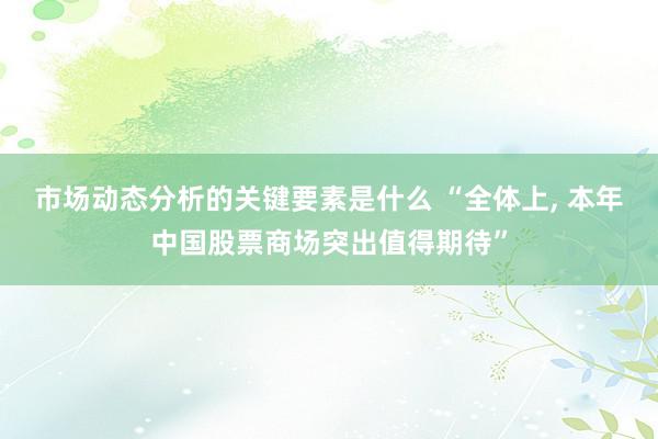 市场动态分析的关键要素是什么 “全体上, 本年中国股票商场突出值得期待”