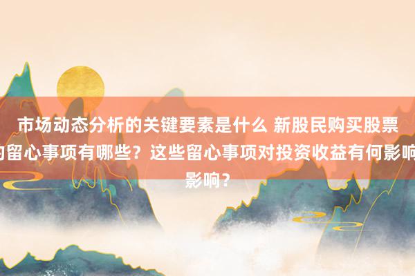 市场动态分析的关键要素是什么 新股民购买股票的留心事项有哪些？这些留心事项对投资收益有何影响？