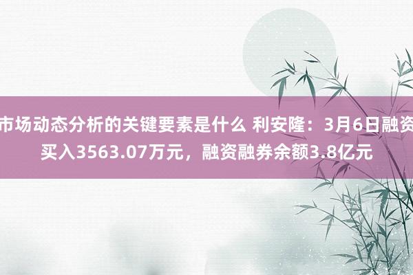 市场动态分析的关键要素是什么 利安隆：3月6日融资买入3563.07万元，融资融券余额3.8亿元