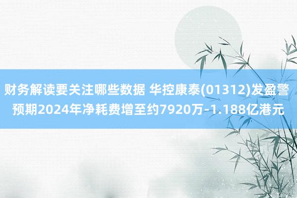 财务解读要关注哪些数据 华控康泰(01312)发盈警 预期2024年净耗费增至约7920万-1.188亿港元