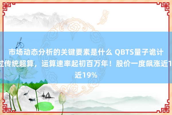 市场动态分析的关键要素是什么 QBTS量子诡计超过传统超算，运算速率起初百万年！股价一度飙涨近19%